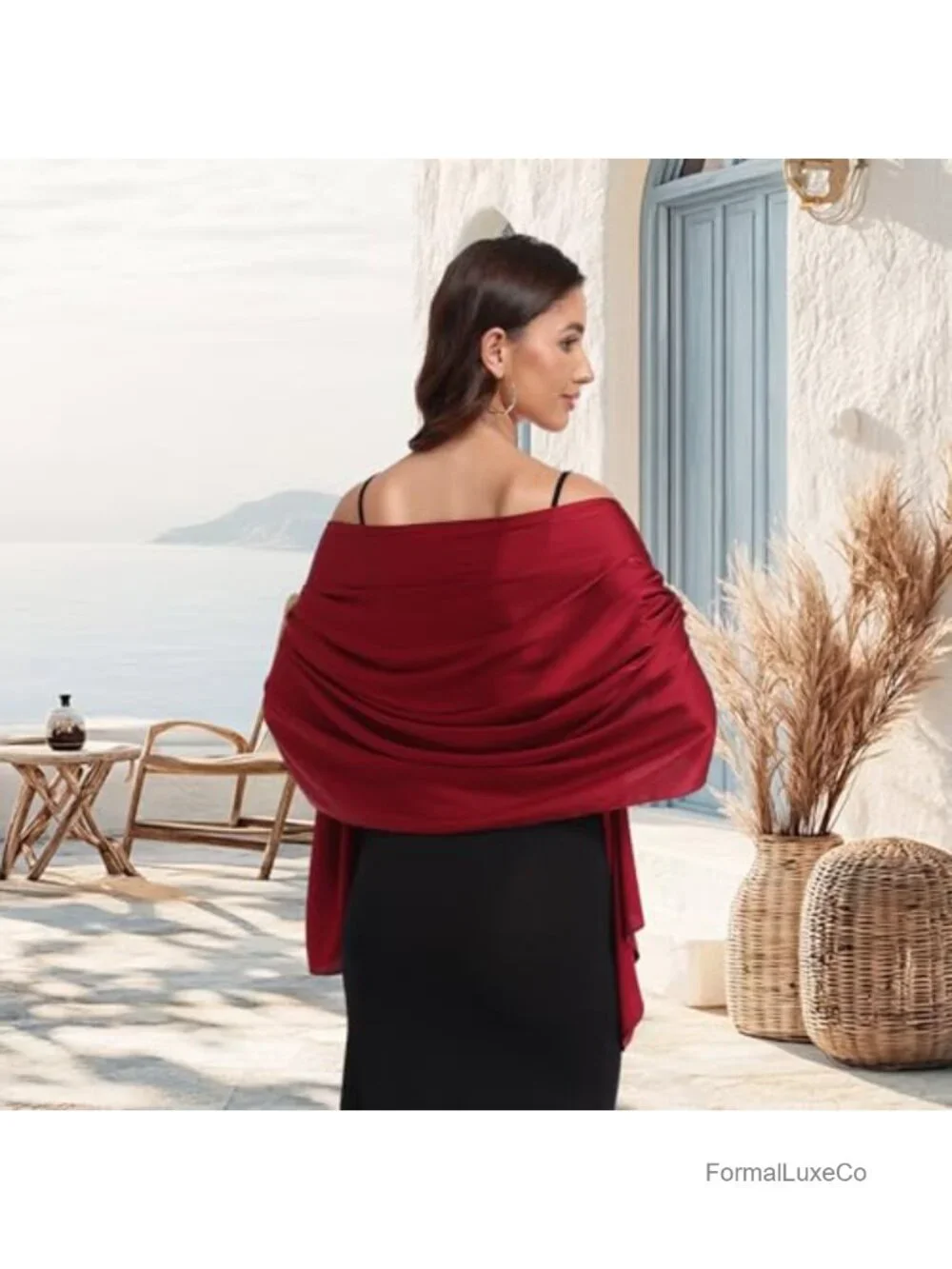 Satin Shawl Wrap for Evening Dresses Wedding Formal Cover Up